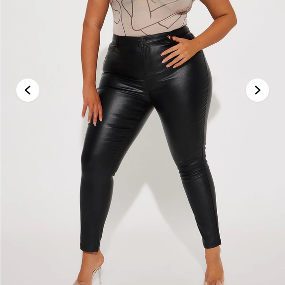 Fashion Nova Pants - Women's Black Faux Leather Pants